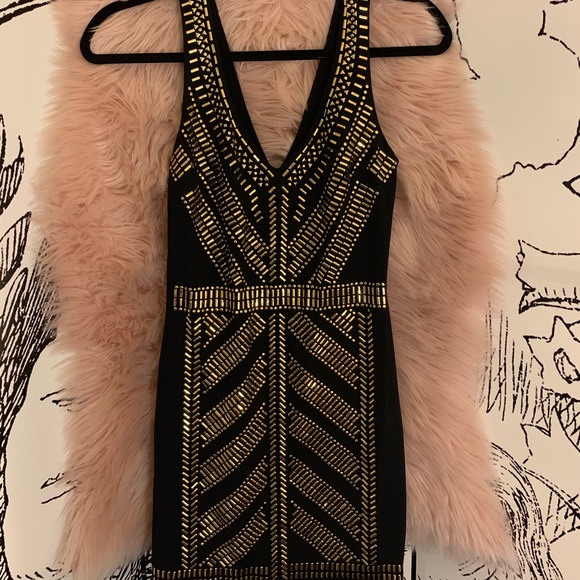 bebe Dresses & Skirts - Bebe gold and black dress